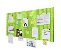 LUPATDY Bacheca Autoadesiva in Feltro, Bacheca in Sughero 60 x 40 cm, Lavagna in Sughero per Promemoria, 0,9 cm Spessore, Decorazione da Parete, Lavagna Pieghevole con Puntine, Verde Mela