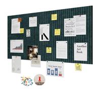 LUPATDY Bacheca Autoadesiva in Feltro, Bacheca in Sughero 60 x 40 cm, Lavagna in Sughero per Promemoria, 0,9 cm Spessore, Decorazione da Parete, Lavagna Pieghevole con Puntine, Verde Bottiglia