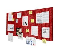 LUPATDY Bacheca Autoadesiva in Feltro, Bacheca in Sughero 60 x 40 cm, Lavagna in Sughero per Promemoria, 0,9 cm Spessore, Decorazione da Parete, Lavagna Pieghevole con Puntine, Rosso Natalizio