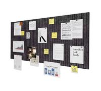 LUPATDY Bacheca Autoadesiva in Feltro, Bacheca in Sughero 60 x 40 cm, Lavagna in Sughero per Promemoria, 0,9 cm Spessore, Decorazione da Parete, Lavagna Pieghevole con Puntine, Nero