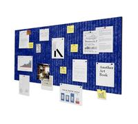 LUPATDY Bacheca Autoadesiva in Feltro, Bacheca in Sughero 60 x 40 cm, Lavagna in Sughero per Promemoria, 0,9 cm Spessore, Decorazione da Parete, Lavagna Pieghevole con Puntine, Blu