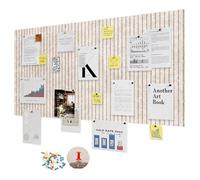 LUPATDY Bacheca Autoadesiva in Feltro, Bacheca in Sughero 60 x 40 cm, Lavagna in Sughero per Promemoria, 0,9 cm Spessore, Decorazione da Parete, Lavagna Pieghevole con Puntine, Cammello Chiaro