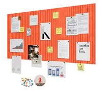 LUPATDY Bacheca Autoadesiva in Feltro, Bacheca in Sughero 60 x 40 cm, Lavagna in Sughero per Promemoria, 0,9 cm Spessore, Decorazione da Parete, Lavagna Pieghevole con Puntine, Mandarino Dolce