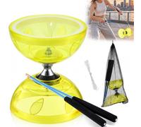 LUPATDY Diabolo LED con cuscinetto a sfera, set triplo stoccaggio, gioco diabolo al buio, diabolo che si illumina al buio, con corda di ricambio da 10 m, asta, borsa a rete, strumento per circo ruota