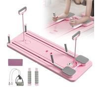 LUPATDY Pilates Board, set pieghevole per pilates, per la casa, multifunzione, con contatore, rimbalzo automatico per la forza nucleare e l'allenamento addominale, rosa