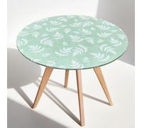 LUPATDY Tovaglia Rotonda Antimacchia Φ110cm, Esterni con Elastico,Tovaglia Impermeabile Plastica per Sala da Pranzo, Giardino (Fogliame)