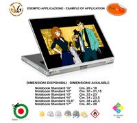 Lupen III cartoon adesivo notebook tablet sticker comics print pvc 1 pz.