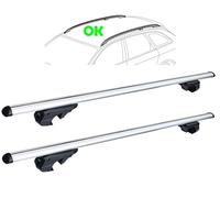 Lupex Shop Barre Portapacchi universali per Auto 120cm - per auto con railing longitudinali non attaccati al tettuccio LS42 Design Registrato