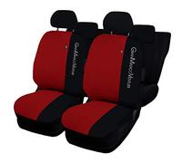 Lupex Shop Copri-sedili Auto Compatibili Panda Seconda Serie (mod.169) Versione 50e50 | Rosso | Set Copri-Sedile Anteriori e Posteriori | Logo Ricamato | Airbag Compatibile | Accessori Auto