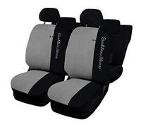 Lupex Shop Copri-sedili Auto Compatibili Panda Seconda Serie (mod.169) Versione 60e40 | Grigio Chiaro | Set Copri-Sedile Anteriori e Posteriori | Logo Ricamato | Airbag Compatibile | Accessori Auto