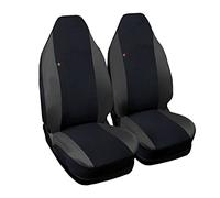 Lupex Shop Copri-sedili Auto Compatibili Smart Prima Serie Nero Grigio Scuro | W450 | Set Coprisedili Coppia Anteriori | Accessori Auto Interno