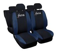 Lupex Shop Coprisedili auto compatibili con Focus, Nero Blu Scuro, Made in Italy, tessuto poliestere, set sedili completi anteriori e posteriori
