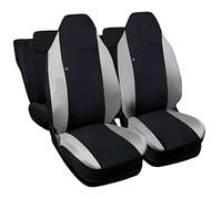 Lupex Shop Coprisedili auto compatibili con Smart Fortwo prima serie W450 dal 1998 al 2007, Nero/Grigio chiaro, Made in Italy, Logo Ricamato, tessuto poliestere, set sedili completi anteriori