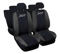 LUPEX SHOP - Coprisedili Auto Compatibili Per 207, Made In Italy, Set Di Copri Sedili Anteriori E Posteriori Con Copri Poggiatesta Incluso, Tessuto Po