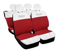 LUPEX SHOP - Coprisedili Auto Compatibili Per 500, Made In Italy, Set Di Copri Sedili Anteriori E Posteriori (bicolore Orizz.) Con Copri Poggiatesta I