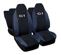 Lupex Shop Coprisedili auto compatibili per C1 prima serie dal 2005 al 2014 con poggiatesta integrato, Nero Blu Scuro, Prodotto Made In Italy