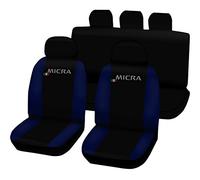 Lupex Shop Coprisedili compatibili Micra Bicolore, Nero/Blu Scuro