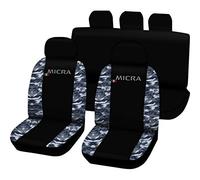 Lupex Shop Coprisedili compatibili Micra Bicolore, Nero/Mimetico Blu