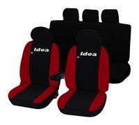 Lupex Shop Idea.b.R Copri-sedili Auto Compatibili Idea Nero Rosso | Set Copri-Sedile Anteriori e Posteriori | Airbag Compatibili e Copri Braccioli incluso | Accessori Auto Interno