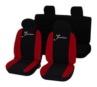 Lupex Shop Lancia.Y.b.R Copri-sedili Auto Compatibili Ypsilon Nero Rosso | Set Copri-Sedile Anteriori e Posteriori | Airbag Compatibile | Accessori Interno