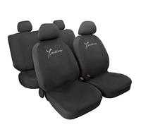 Lupex Shop Lancia.Y_G Copri-sedili Auto Compatibili Ypsilon Grigio scuro | Set Copri-Sedile Anteriori e Posteriori | Airbag Compatibile | Accessori Interno