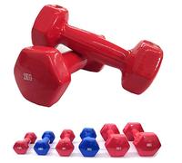 Lupex Shop Manubrio Pesi in Vinile Antiscivolo, da 1-1,5-2 - 3-5 - 6-15 - 20kg, Singolo o in Coppia, Palestra Fitness Body bulding (2X 2kg)