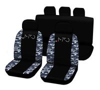 Lupex Shop Mito_N.MB.Intero Coprisedili Auto, Posteriore Intero/Bicolore Nero Mimetico Blu