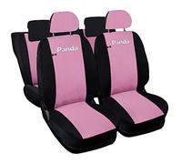 Lupex Shop Panda.3s_Rosa.N Copri-sedili Auto Compatibili Panda Terza Serie (mod.319) Versione Intera Rosa Nero | Set Copri-Sedile Anteriori e Posteriori | Airbag Compatibile | Accessori Interno