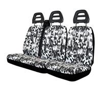 Lupex Shop Set Coprisedili Universali per Furgone 3 Posti misto Cotone poliestere, singolo + doppio, Cintura Alta, colore Mimetico Grigio