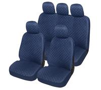 Lupex Shop Trap_bs Coprisedili Auto Universale Trapuntato Blu Scuro, Set Copri-Sedile fodere per Anteriori e Posteriori, Accessori Interni Auto