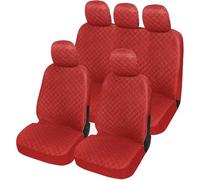 Lupex Shop Trap_R Coprisedili Auto Universale Trapuntato Rosso, Set Copri-Sedile fodere per Anteriori e Posteriori, Accessori Interni Auto