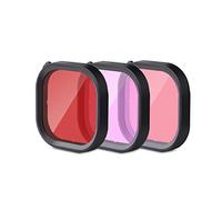 Lupholue 3 in 1 Snorkel Diving Underwater Filtro per lenti rosso/rosa/viola in acqua di mare e acqua dolce per custodia ufficiale impermeabile di Compatible with GoPro Hero 13, 12,11,10, 9, 8 Nero