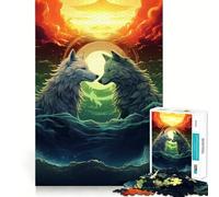 Lupi al chiaro di luna - Puzzle per adulti da 1000 pezzi - Gioco di logica e allenamento - Incastro perfetto - Attività per rafforzare i legami affettivi (38x52cm)