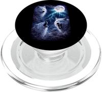 Lupi bianchi sotto la luna piena Vintage Fantasy Lightning PopSockets PopGrip per MagSafe