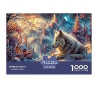lupi Bianco Jigsaw Puzzle Impossibili 1000 Pezzi Snow Mountain Decorazione Per La Casa. Giochi Rilassamento E Intelligence Per Adulti E Ragazzi Da 14 Anni 52x38cm/1000pcs