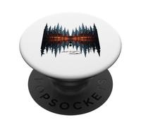 Lupi Caccia Alce Lago Riflessione Sul Lago PopSockets PopGrip Adesivo
