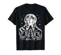 Lupi Divertenti Che ululano alla Luna sotto Le Stelle Maglietta