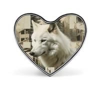 Lupi e la loro casa Un modello con cavalli come sfondo Spilla da bavero - Spille a forma di cuore per accessori da uomo e da donna, spille da bavero in smalto leggero da 1" Bottoni per zaini, cappelli