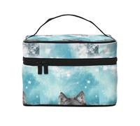 Lupi grigi Lupo grigio Lupo solitario, Borsa per il trucco Borsa per cosmetici Borsa da viaggio portatile da viaggio Astuccio per matite