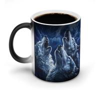 Lupi Howl at The Moon Tazza cambia colore in ceramica sensibile al calore tazza da caffè con manico divertente regalo 325 ml