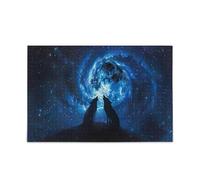 Lupi Howling Moon Night Space Puzzle per adulti 1000 puzzle 75 × 40 cm