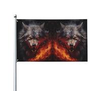 Lupi in the Flame Roar Prints Bandiere decorative per esterni 0,9 x 1,5 m leggere e belle adatte per cortili esterni e celebrazioni di festival.