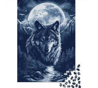 Lupi in The Lunalight Jigsaw Puzzle Impossible 1000 Pezzi Decorazione Per La Casa. Rilassamento E Intelligence Per Adulti E Ragazzi Da 14 Anni 1000pcs (75x50cm)