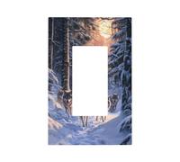 Lupi in una foresta innevata interruttore della luce piastra da parete piastra frontale copertura singola bilanciere 1 banda decoratore presa coperture per la casa cucina camera bagno Decor