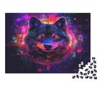 Lupi Jigsaw Puzzle Impossibili 1000Pcs Colore neon Decorazione Per La Casa. Giochi Rilassamento E Intelligence Per Adulti E Bambini Da 12 Anni 1000pcs (75x50cm)