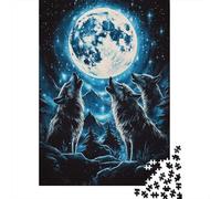 Lupi Jigsaw Puzzle Impossible 1000 Pezzi Luna piena cielo notturno Decorazione Per La Casa. Giochi Rilassamento E Intelligence Per Adulti E Ragazzi Da 14 Anni 1000pcs (75x50cm)