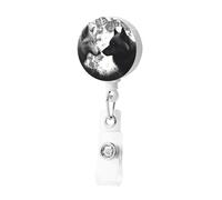 Lupi Love Under The Moon - Porta badge retrattile con clip per nome, porta badge carino porta badge con nome, clip per donne e uomini