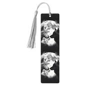 Lupi Love Under The Moon Segnalibro in legno con animali selvatici per uomini e donne personalizzato intaglio in legno con nappa ciondolo segnalibro per gli amanti dei libri regalo di compleanno