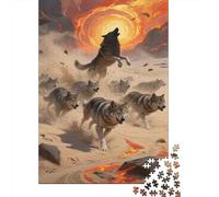 Lupi Puzzle Impossible 1000Pcs vulcano del deserto Decorazione Per La Casa. Giochi Rilassamento E Intelligence Per Adulti E Ragazzi Da 14 Anni 1000pcs (75x50cm)