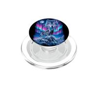 Lupi sotto l'Aurora e la Luna - Arte Fantasia PopSockets PopGrip per MagSafe